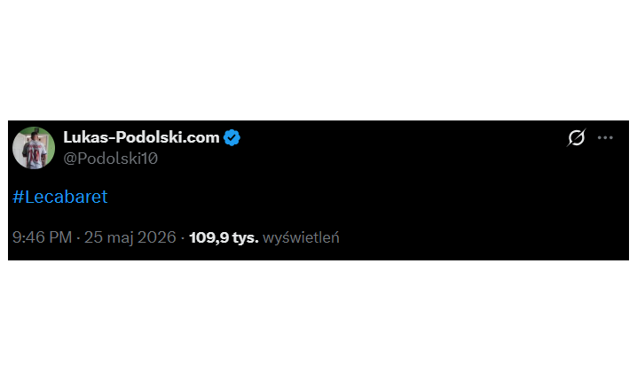 TWEET Lukasa Podolskiego po gali Ekstraklasy xD